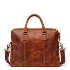 Sacoche ordinateur cuir homme 15,6 pouces, cuir de vache patiné