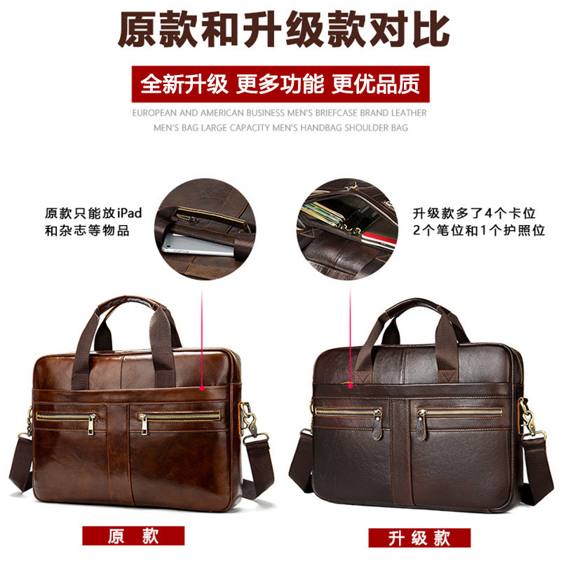 Sacoche ordinateur cuir homme 14 et 15,6 pouces en vachette