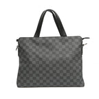 Sacoche ordinateur homme 14 pouces à damier gris et noir