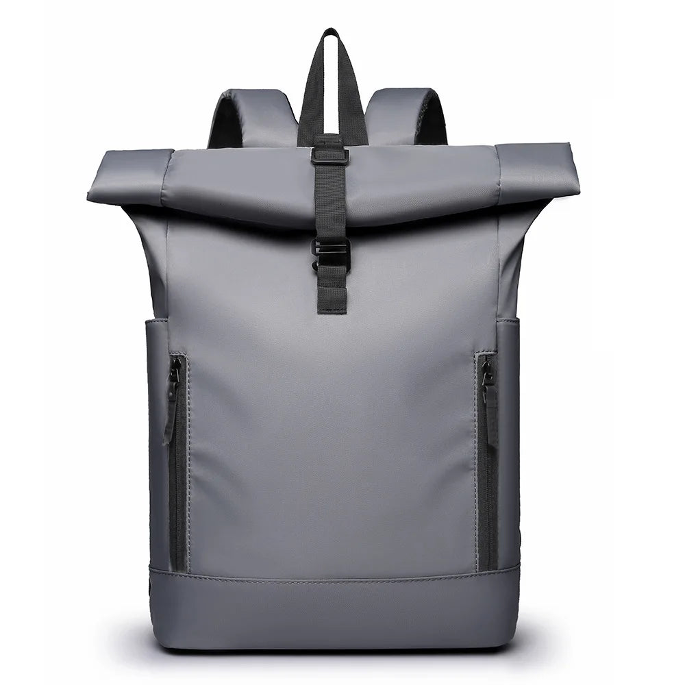 Sac à dos ordinateur 15,6 pouces rolltop gris, format A4