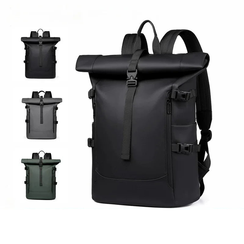 Sac à dos ordinateur 15,6 pouces enroulable en polyuréthane mat