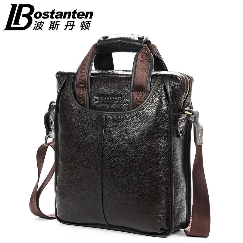 Sac ordinateur cuir homme vertical à poignées et bandoulière