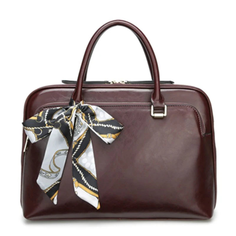Sac ordinateur femme en cuir lisse, croco ou prince-de-galles