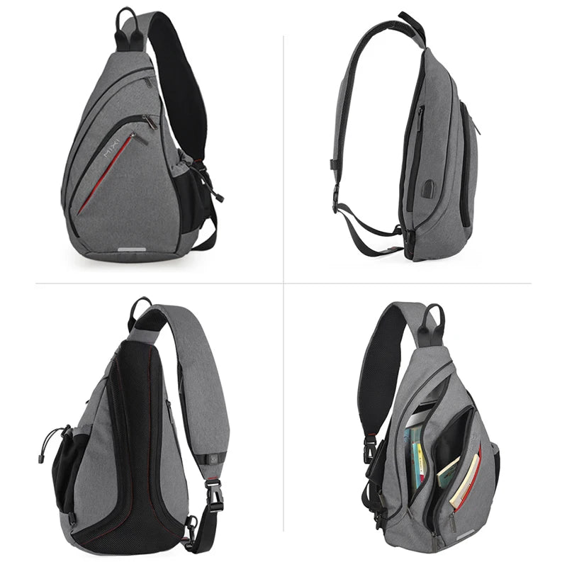 Sac bandoulière ordinateur avec port USB, tablette jusqu'à 13 pouces