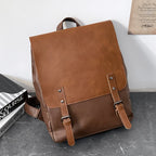 Sac à dos ordinateur rétro à rabat bicolore, pour tablette 11 pouces