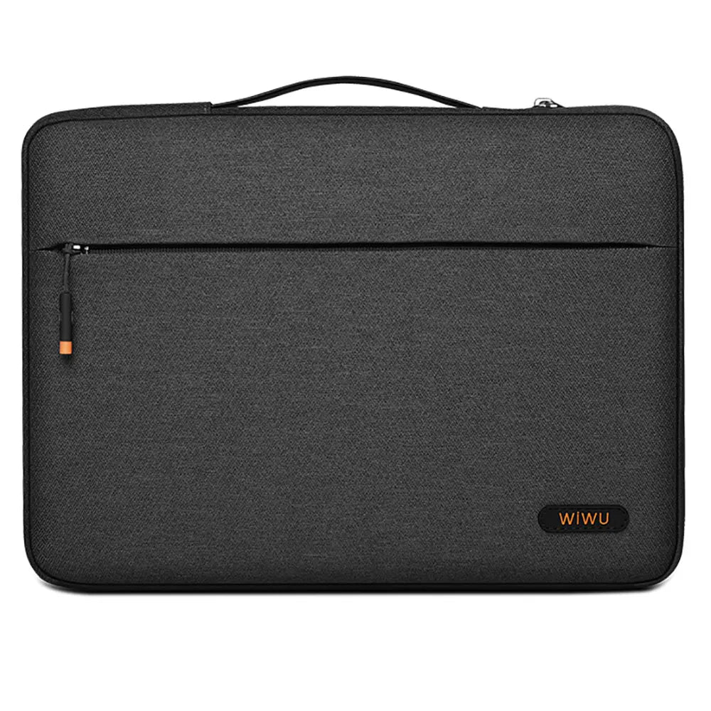 Pochette ordinateur à poignée en nylon, doublée de peluche douce