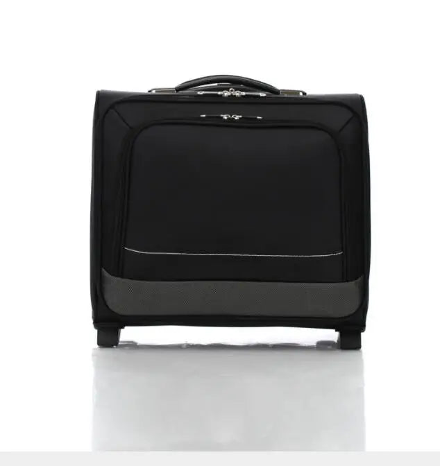 Trolley ordinateur homme en toile oxford noire, format 40 x 33 cm