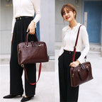 Sac ordinateur femme en cuir lisse, croco ou prince-de-galles