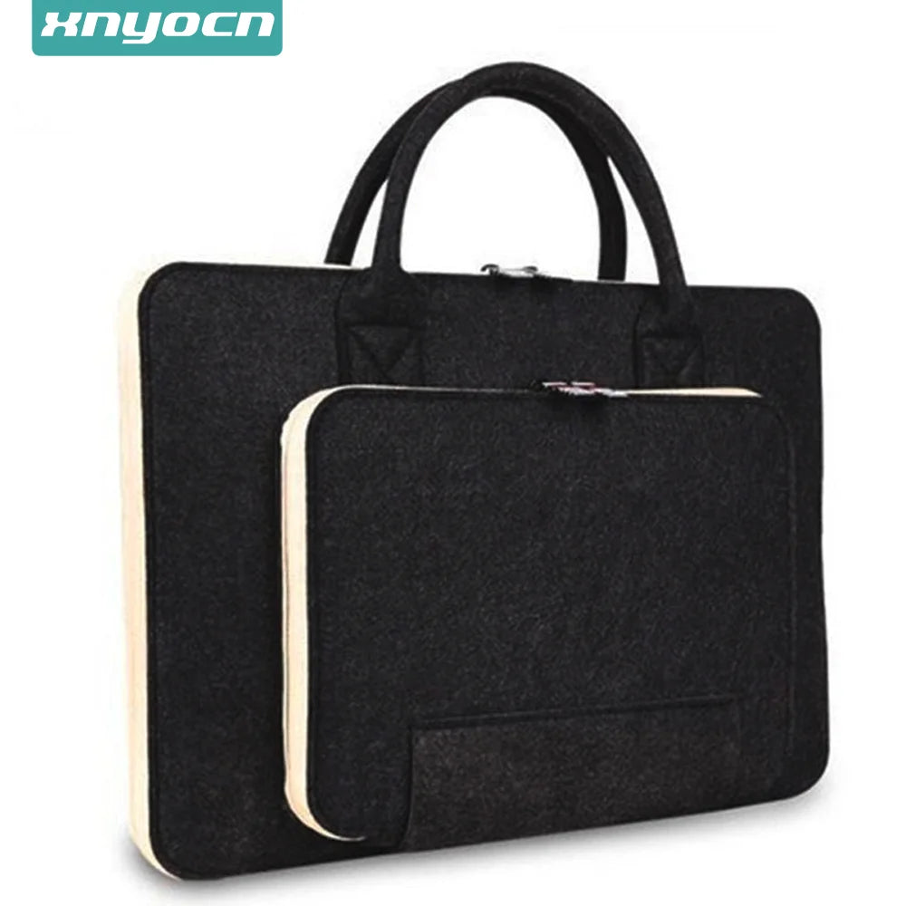 Pochette ordinateur en feutrine à anses, 11, 13 ou 15 pouces