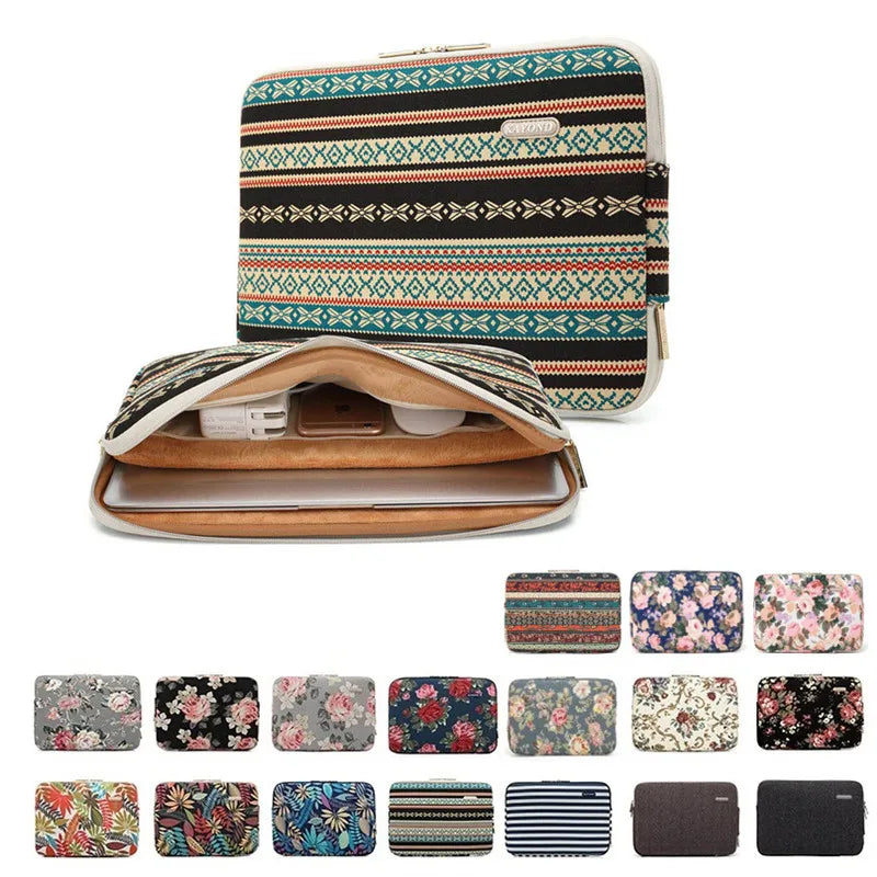 Pochette ordinateur femme imprimée, poche avant, de 11 à 17 pouces