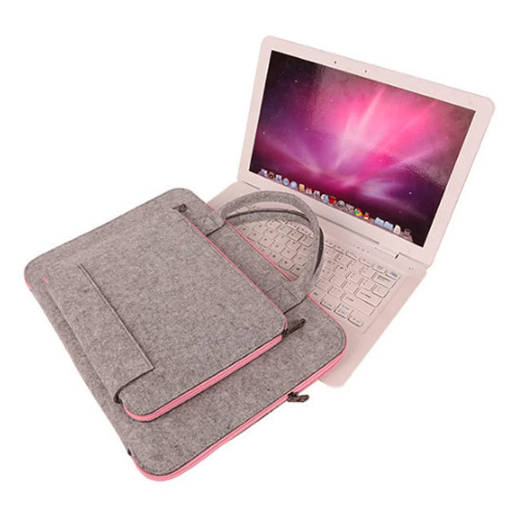 Pochette ordinateur en feutrine à anses, 11, 13 ou 15 pouces