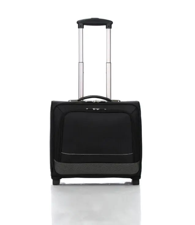 Trolley ordinateur homme en toile oxford noire, format 40 x 33 cm