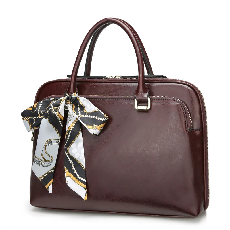 Sac ordinateur femme en cuir lisse, croco ou prince-de-galles