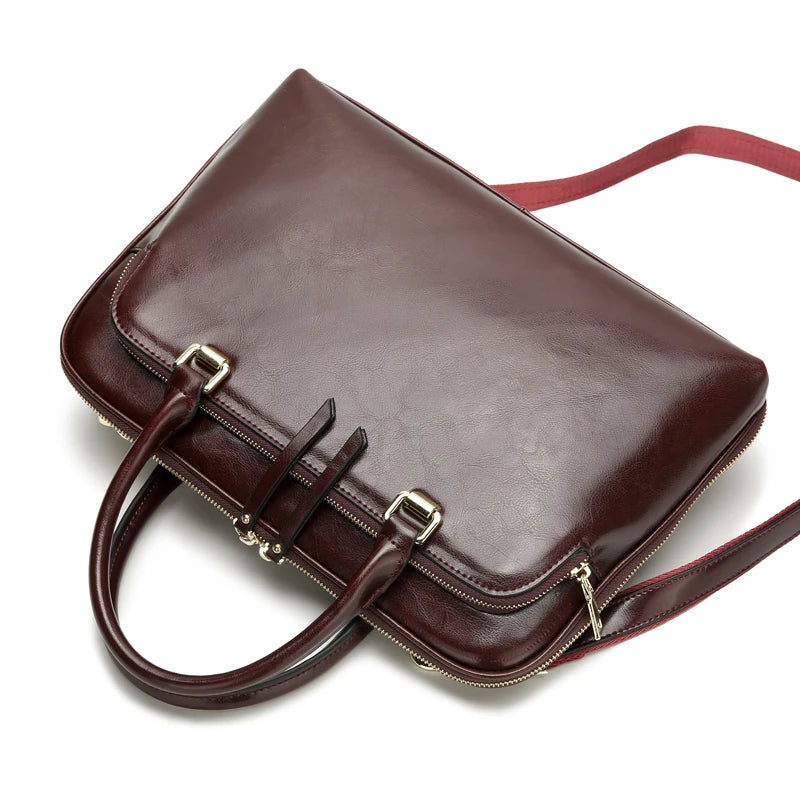 Sac ordinateur femme en cuir lisse, croco ou prince-de-galles