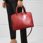 Sac ordinateur cuir femme à double zip, de 11 à 15,6 pouces