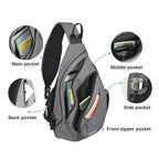 Sac bandoulière ordinateur avec port USB, tablette jusqu'à 13 pouces