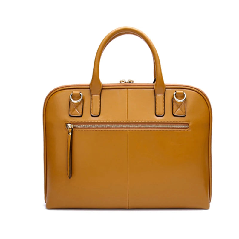 Sac ordinateur cuir femme à double zip, de 11 à 15,6 pouces