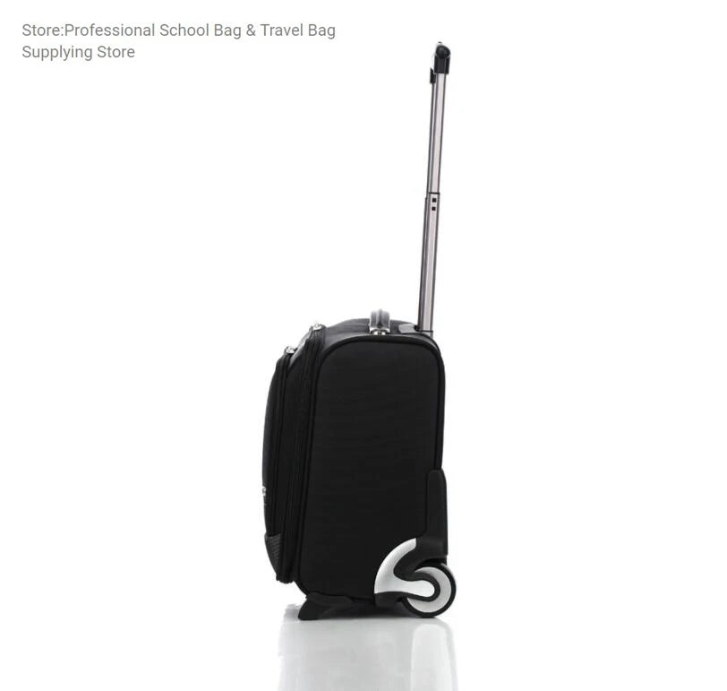 Trolley ordinateur homme en toile oxford noire, format 40 x 33 cm