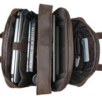 Sacoche ordinateur cuir homme 17 pouces à double compartiment
