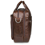 Sacoche ordinateur cuir homme, porte-documents brun café 15,6 pouces
