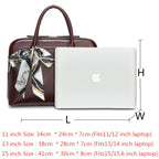 Sac ordinateur femme en cuir lisse, croco ou prince-de-galles