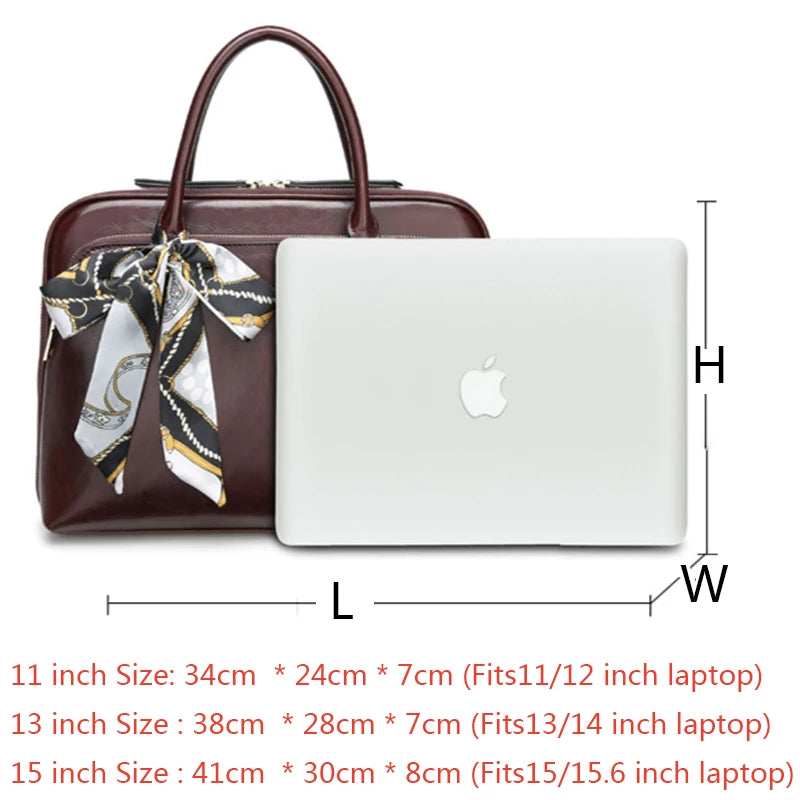 Sac ordinateur femme en cuir lisse, croco ou prince-de-galles