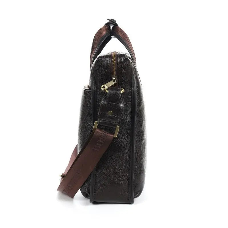 Sac ordinateur cuir homme vertical à poignées et bandoulière