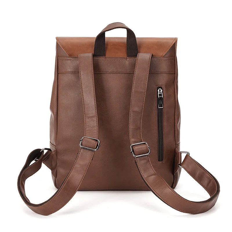 Sac à dos ordinateur rétro à rabat bicolore, pour tablette 11 pouces