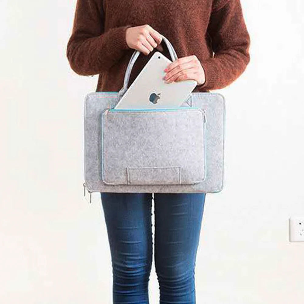 Pochette ordinateur en feutrine à anses, 11, 13 ou 15 pouces