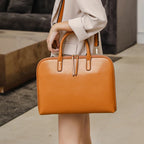 Sac ordinateur cuir femme à double zip, de 11 à 15,6 pouces