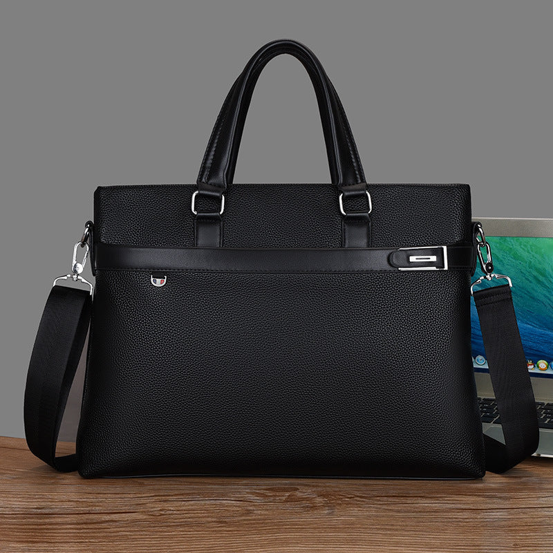 Sacoche ordinateur homme 14 pouces en simili cuir grainé