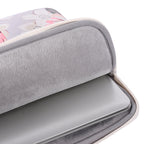 Pochette ordinateur femme à poignées, imprimé roses, 12 à 15 pouces