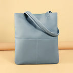 Sac ordinateur cuir femme, cabas vertical en cuir de vache grainé