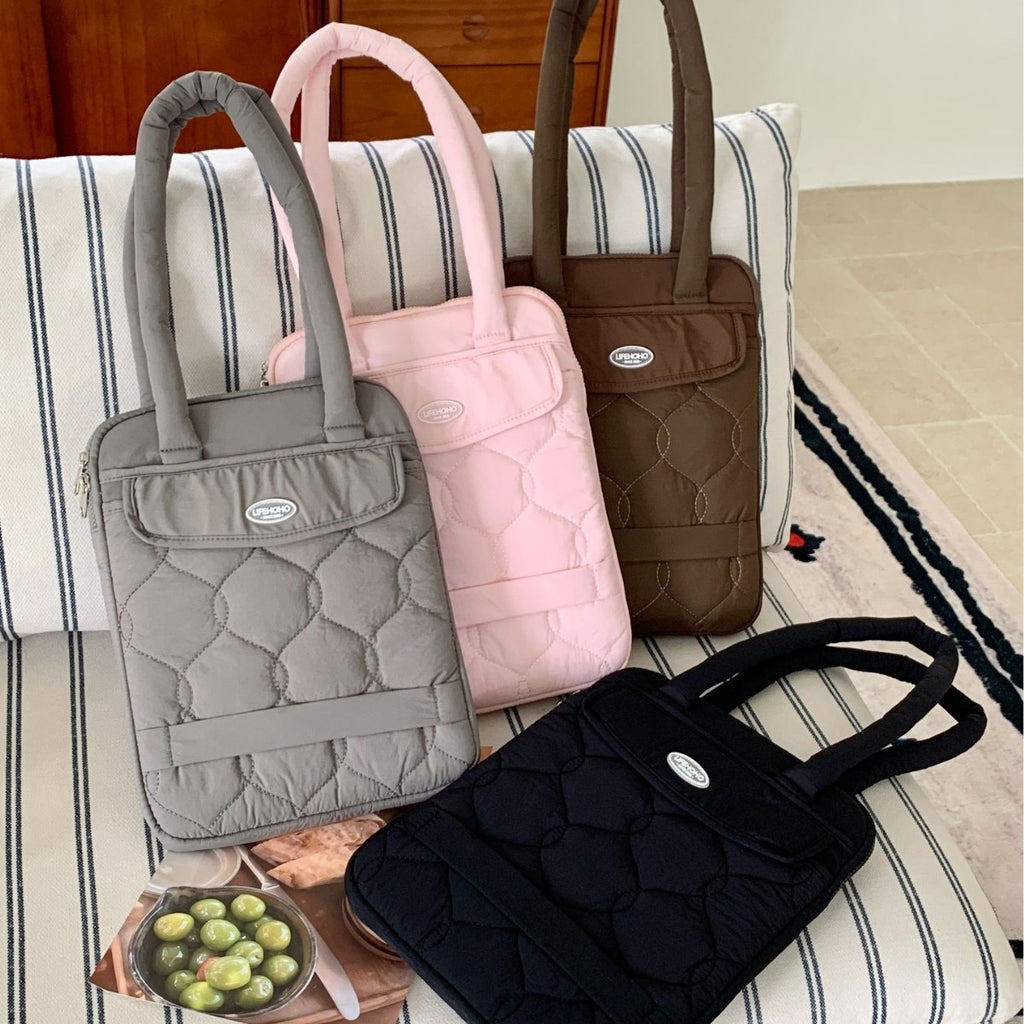 Pochette ordinateur matelassée à anses, 13 à 15,6 pouces