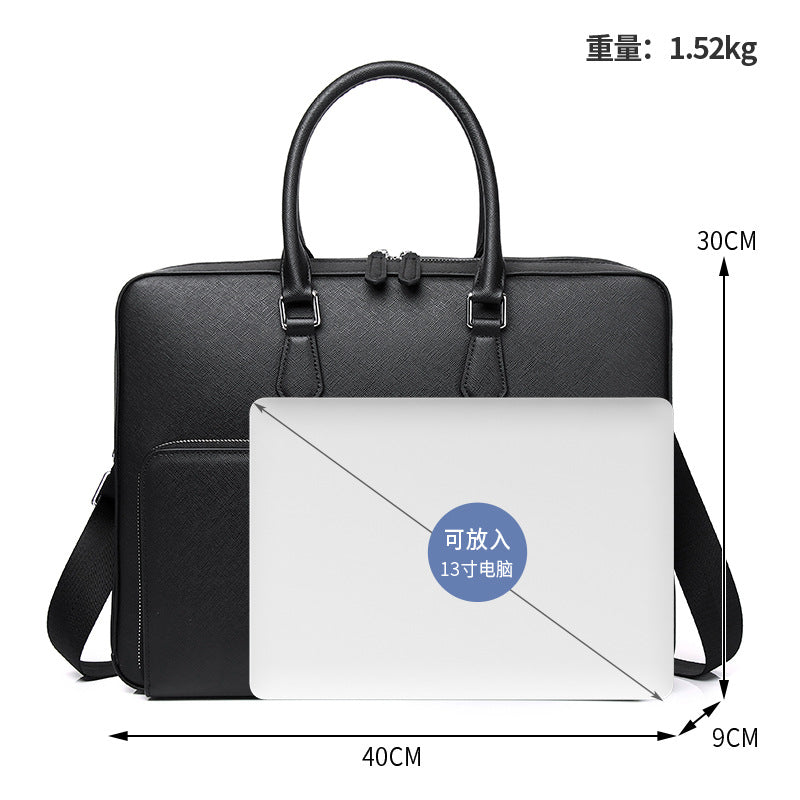 Sacoche ordinateur cuir homme 13 pouces, cuir de vache grainé