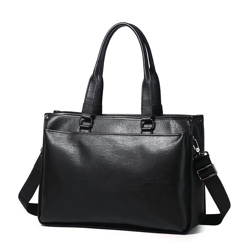Sacoche ordinateur cuir homme 15 pouces, anses et bandoulière