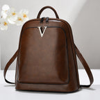 Sac à dos ordinateur femme en simili cuir aspect ciré, 4 coloris