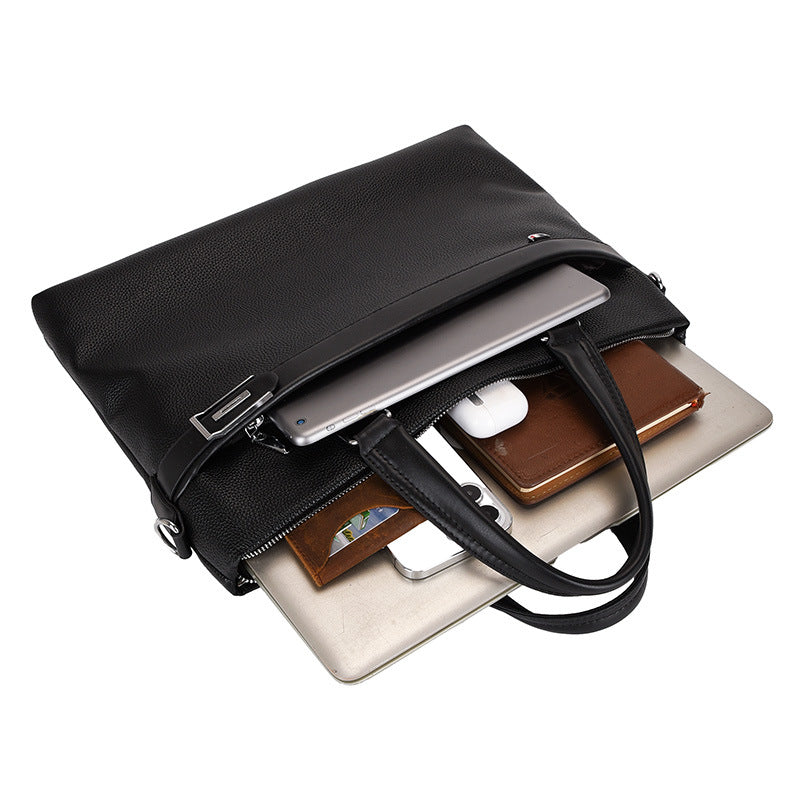 Sacoche ordinateur homme 14 pouces en simili cuir grainé