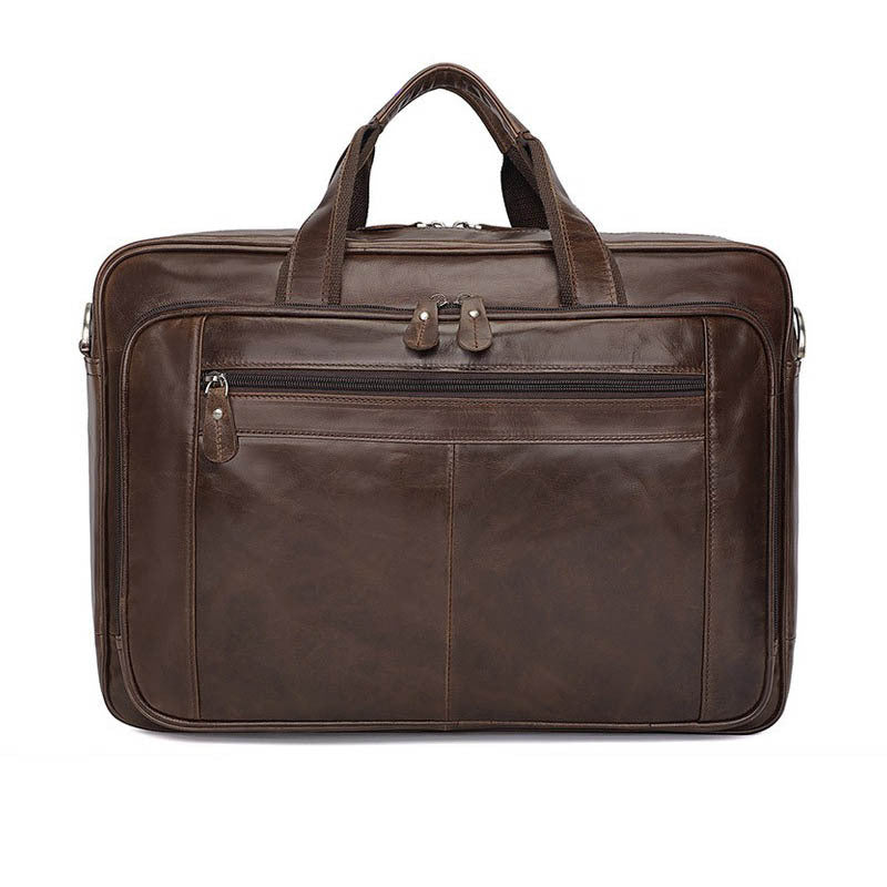 Sacoche ordinateur cuir homme 17 pouces, cuir de vache véritable