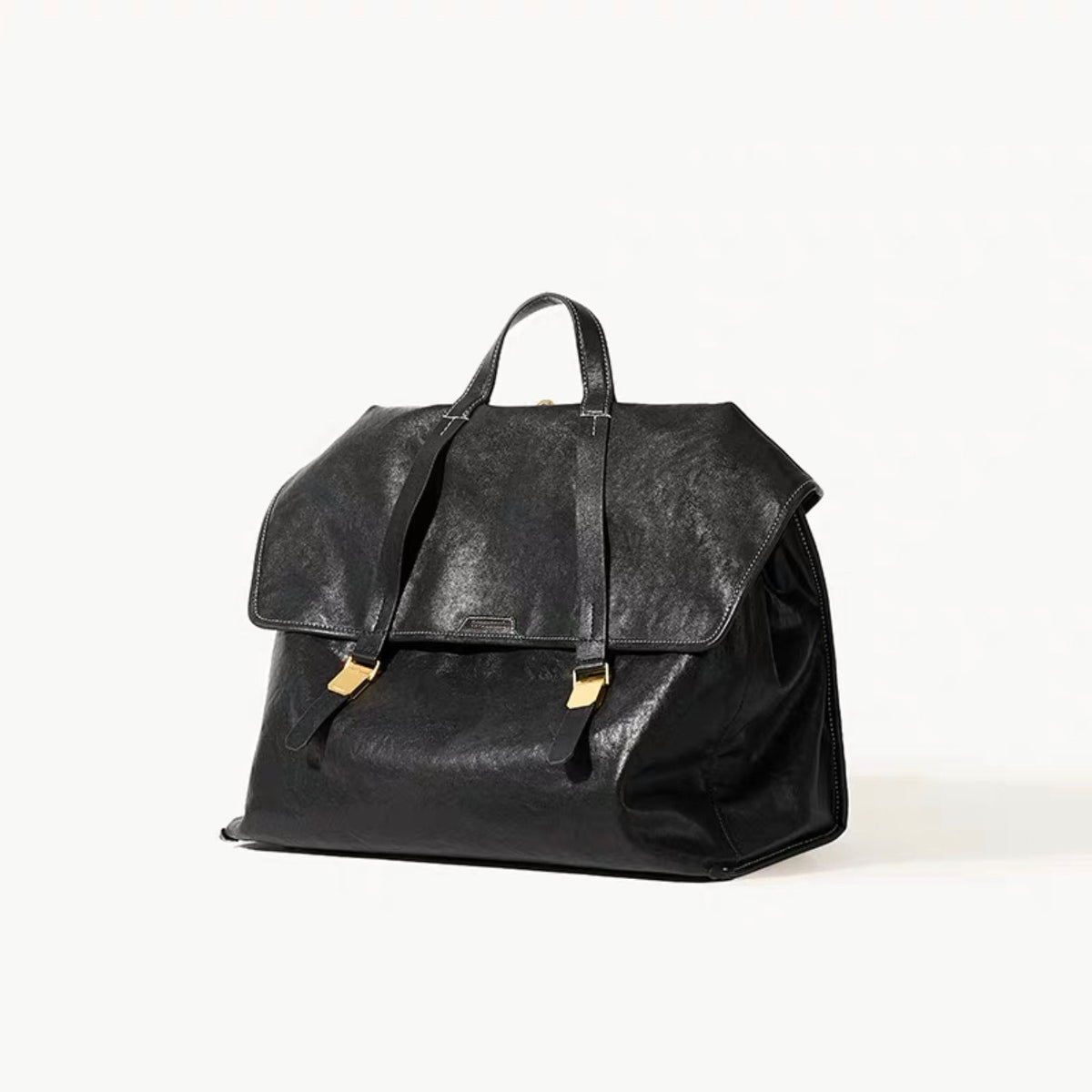 Sac ordinateur cuir de vache à rabat, 16 pouces, grand ou petit