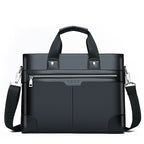 Sacoche ordinateur homme en simili cuir grainé, poche avant zippée