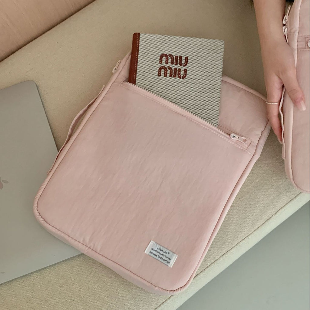 Pochette ordinateur matelassée à poche zippée, 11 à 14 pouces