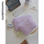 Housse ordinateur femme 11 ou 13 pouces matelassée, fleurs brodées