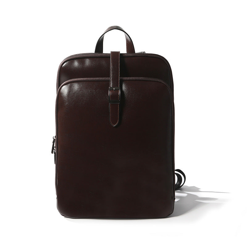 Sac à dos ordinateur femme en cuir de vache, double compartiment