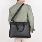 Sacoche ordinateur homme 14 pouces en simili cuir grainé