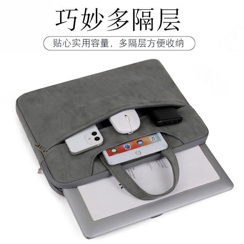 Pochette ordinateur à poignées, toile oxford ou effet daim