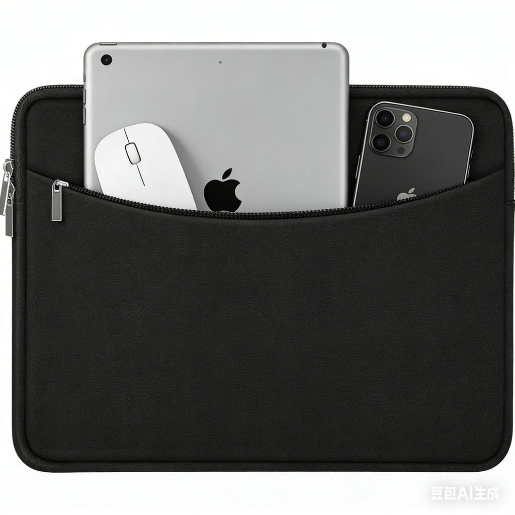 Pochette ordinateur polyester à poche zippée, de 13 à 17 pouces