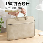 Pochette ordinateur compartiment en simili suédé, ouverture 180°