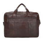 Sacoche ordinateur homme en cuir de vache 14 pouces, multipoches