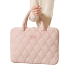 Pochette ordinateur femme matelassée 15,6 pouces, anses gonflées